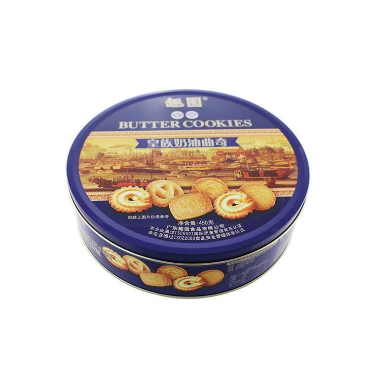 Hot Selling Food Grade Round Packing Biscuit Cookie Tin Box
