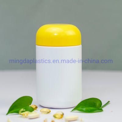 Wide-Neck Food Grade Capsules Pills Tablets Tall Cute Cylindrical HDPE Plastic Container