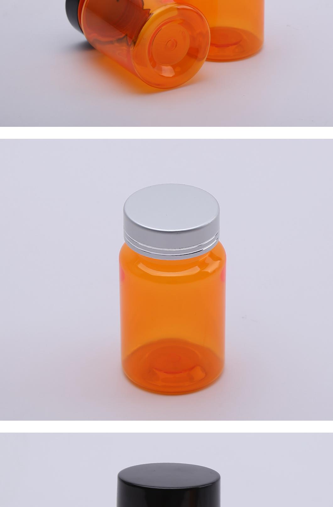 100ml Round Pet Transparent Food Grade Capsule Plastic Packaging Bottle
