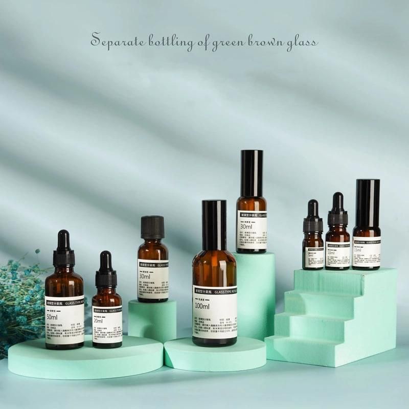 Amber Glass Bottle 5 10 15 20 30 50 100ml Brown Essential Oil Hydrolat Glass Spray Bottle