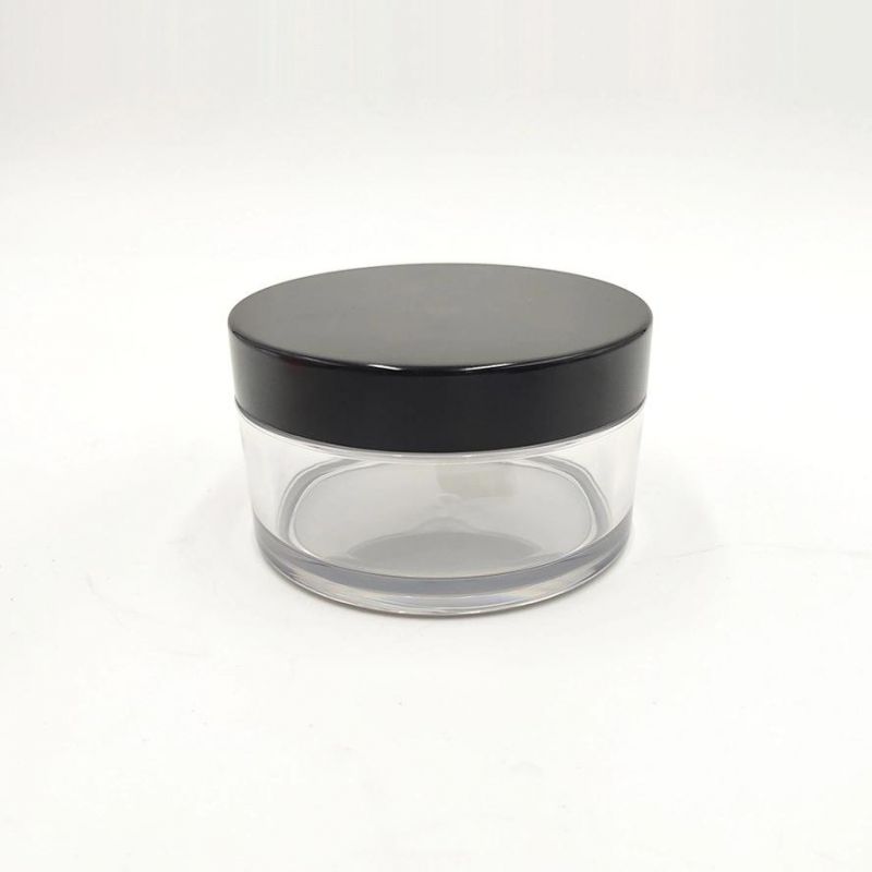 Portable Transparent Pet Plastic Cosmetic Jar with Screw Cap