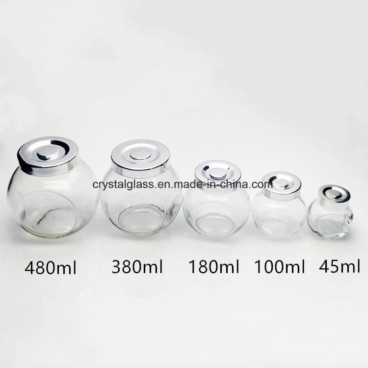 Wide Mouth Baby Food Glass Mason Jam Caviar Jars with Metal Lid 8oz 16oz