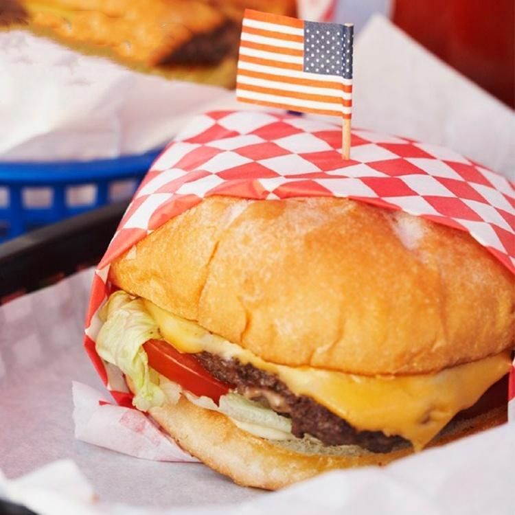 Custom Logo Printed Food Grade Burger Wrapping Paper Wholesale Baking Paper and Hamburger Paper
