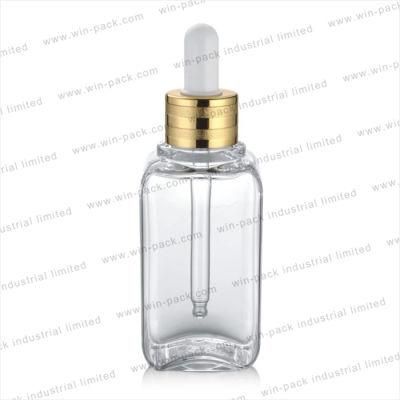Wholesale 50ml 70ml Empty Clear Square Cosmetic Plastic Pipette Eye Dropper Bottle
