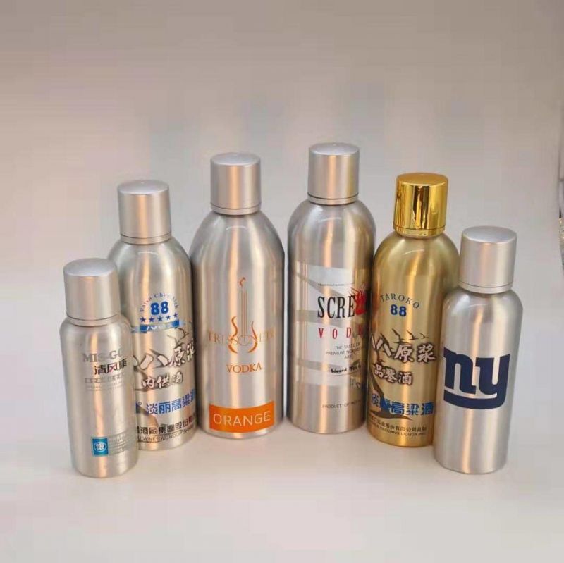 Custom Empty Alcohol Bottle Aluminum Material 1000ml Vodka Bottle