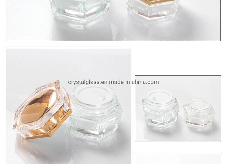 Hex Modern 30g 50g Cream Jar with Golden Caps for Mask