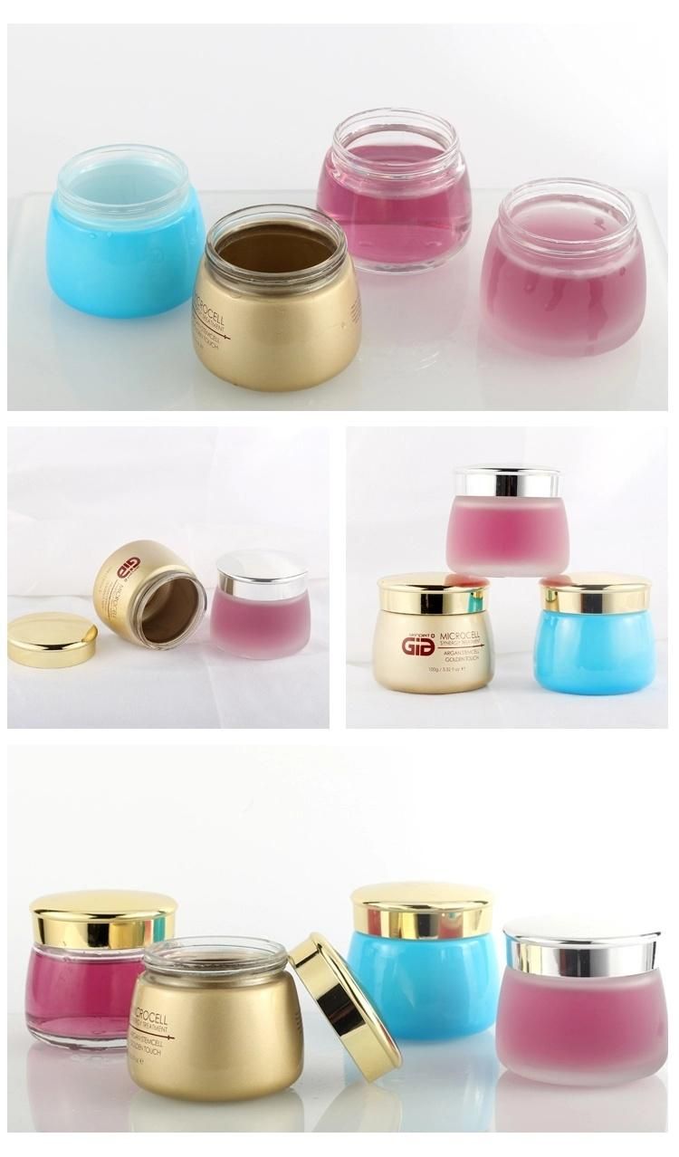 Latest New Design Luxury Blue Face Glass Cream Jars