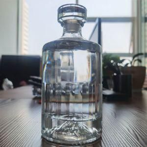 Empty Whiskey Liquor Rum Tequlia Wine Glass Bottle with Glass Crystal Lid