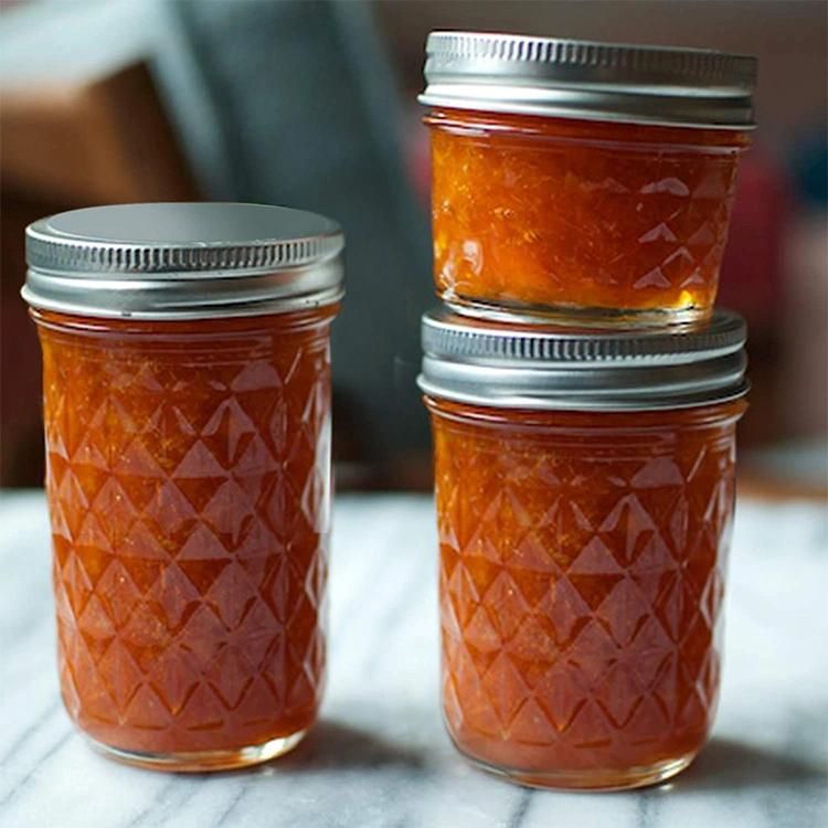 Custom Mini 4 Oz 8 Oz Canning Mason Caviar Jelly Glass Jar for Jam