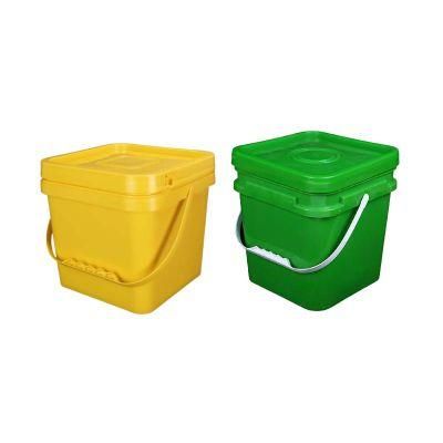 Food Grade 2L 4L 5L 8L Small Square Barrel Square Barrel Plastic Barrel with Cover Pet Fishing Food Packaging Buckets