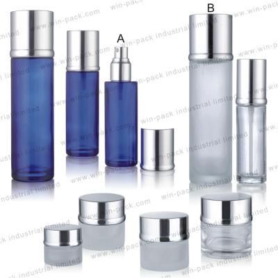 Winpack Hot Sale Empty Clear Lotion Container Glass Bottle with Wood Color Caps