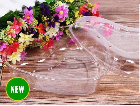 Transparent disposable plastic fruit packaging tray