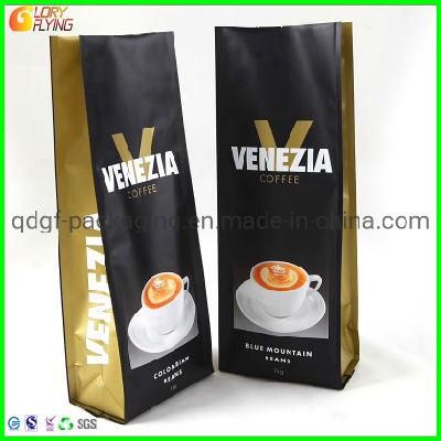 Flat Bottom Coffee Bag Food Packaging Plastic Bag with Zipper