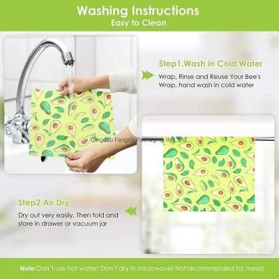 Sustainable 100% Nature Soy Wax or Beeswax Vegan Food Wraps