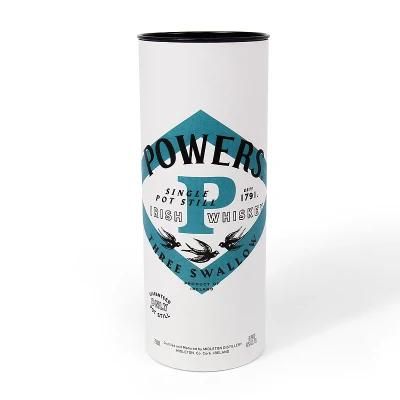 Hot Sale Custom Printed Whisky Bottle Packaging Box Cylinder Paper Wine Tubes with Metal Lid