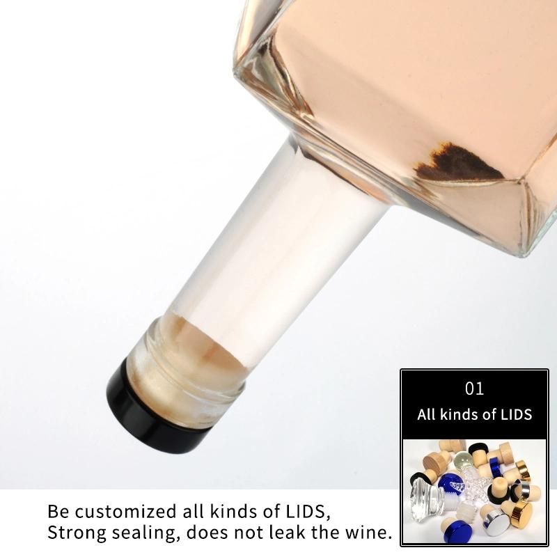 Manufacturers 750ml 750 Ml Empty Clear Thick Bottom Vodka Liquor Glass Bottles with Cork Cap