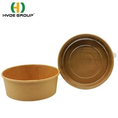 Eco Friendly Disposable Brown Kraft Paper Salad Bowl