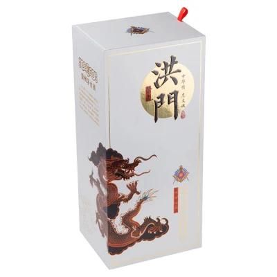 Firstsail Hot Stamping Elegant Rigid Cardboard Liquor Whiskey Wine Glass Gift Box with Window