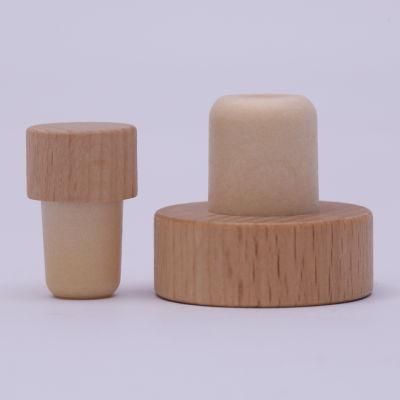Wine Spirits Synthetic Cork Wooden Top Bottle Cork
