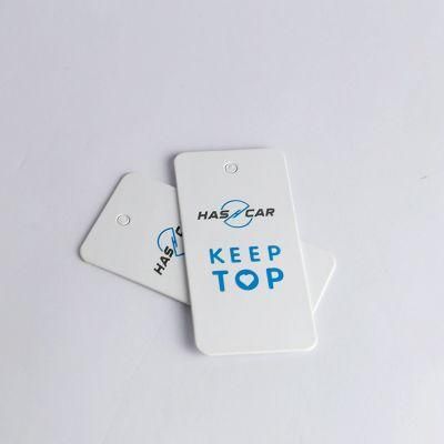 Small MOQ Thick Paper Blue Logo Hang Tag