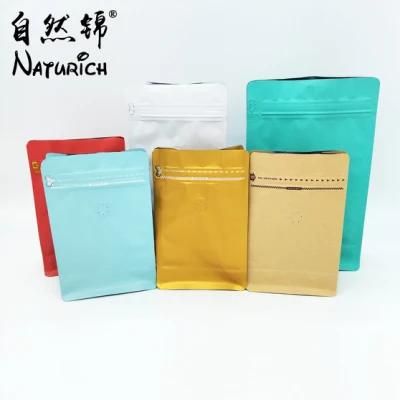 Aluminum Foil Bag for Coffee Flat Bottom Plastic Pouch