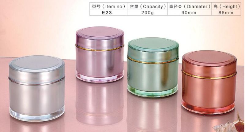 200g Large Empty Acrylic Plastic Gold Round Cream Jar for Body Butter