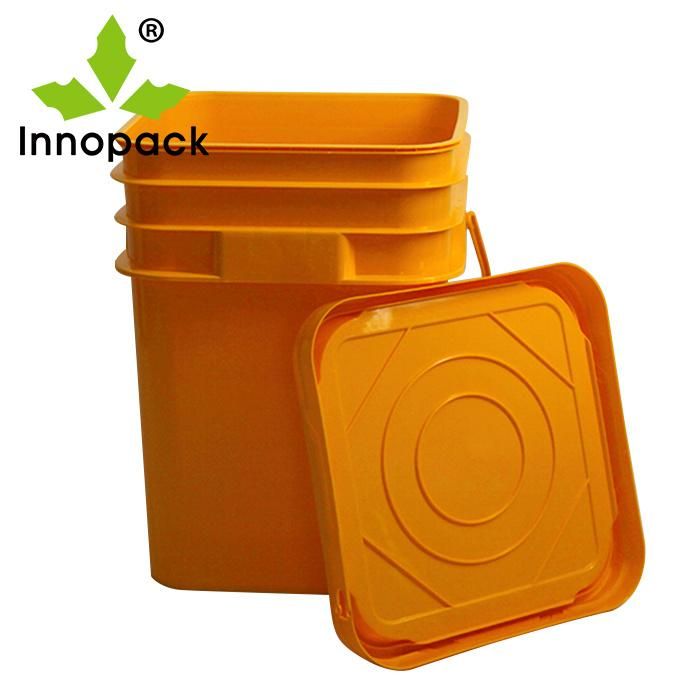 5 Gallon Food Grade Super Quality Square Black Plastic Bucket