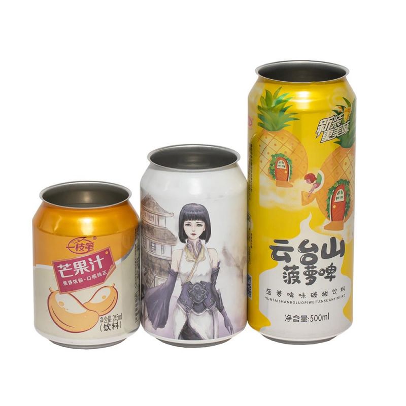 Standard 250ml Aluminum Beverage Cans with 202 Sot Can Ends
