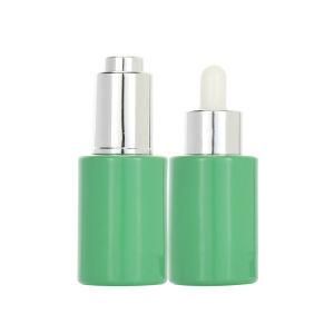 Custom Luxury Flat Shoulder Button 30ml Color Gradient Glass Facial Serum Oil Bottle