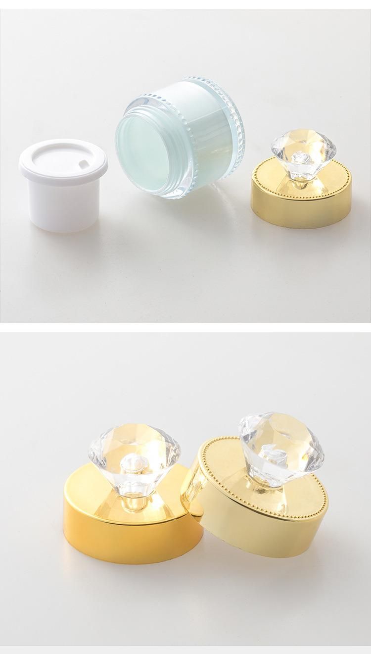 5g 10g Empty Plastic Cream Jar with Diamond Shape Lid