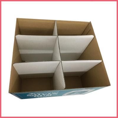 Custom Logo Corrugated Cardboard Paper Rum Glass Bottle Display Packaging Carton Box with Dividers Manufacturer Supplier Factory
