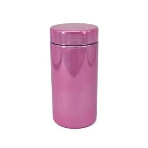 10oz HDPE Plastic Red Chromed Food Container Jar