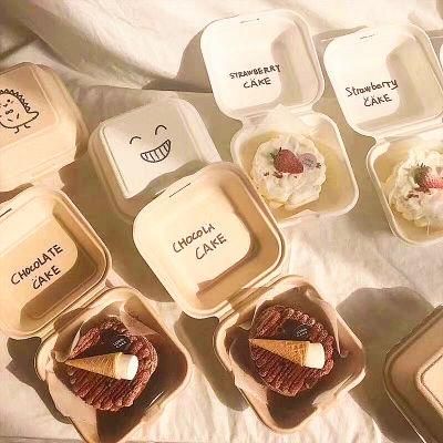 Disposable Box Food Container Biodegradable Takeaway Bento Dessert Burger Lunch Cake Sandwich Box