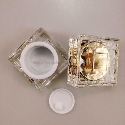 30g 50g Acrylic Square Diamond Crystal Cream Jars for Facial Cream