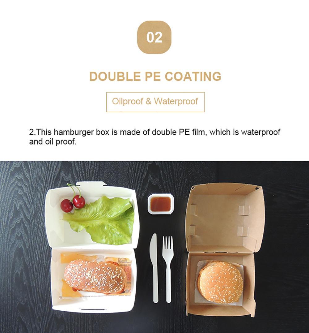 Wholesale OEM ODM Custom Printed Paper Packing Burger Takeaway Box Food Packaging Box