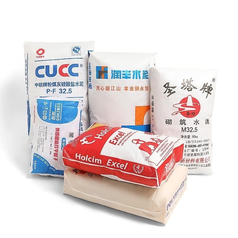 Hot Sale 25kg 40kg 50kg Custom Printing PP Block Bottom Bag of Cement