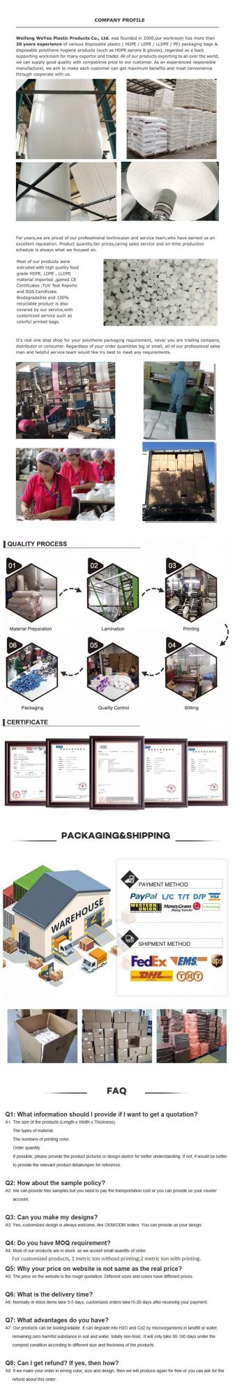 Plastic Vest Type Carrier Bag Mainly for Australia and UK