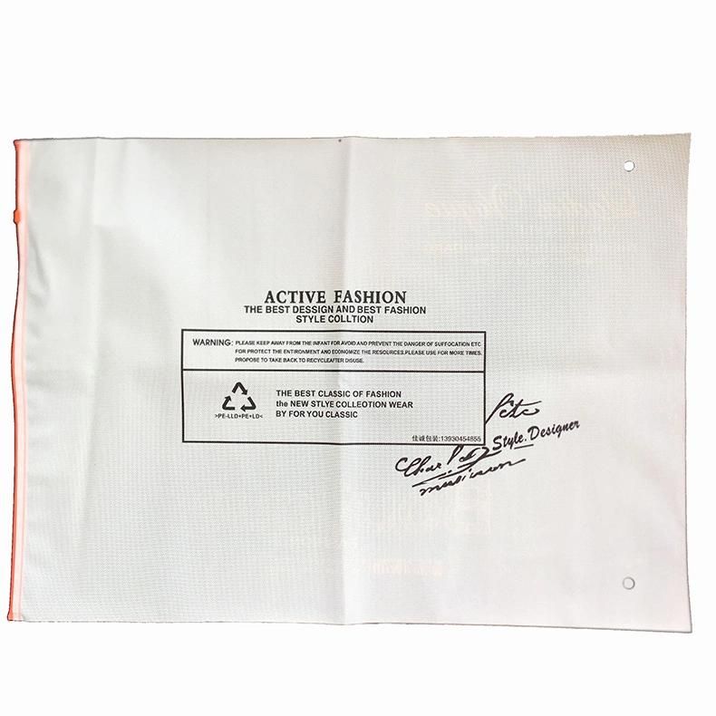 Custom Logo Poly Bag PE CPE Plastic Packaging Bag with Zipper for Clothing