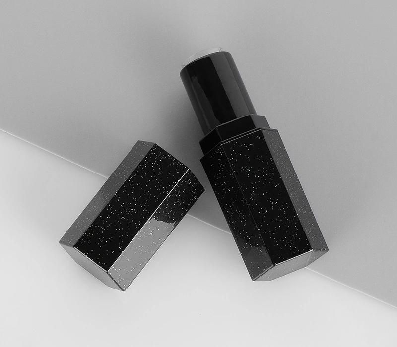 Cool Fashion 4.3G High Quality Black Lipgloss Glass Tubes Black Plastic Empty Lipstick Tube Container Lipstick Packaging