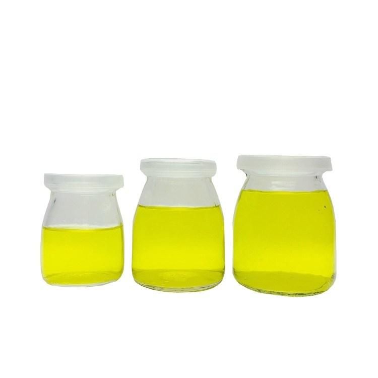 Glass Pudding Bottle with PE Lids for Jelly Packing Yoghurt Glass Jar 100ml