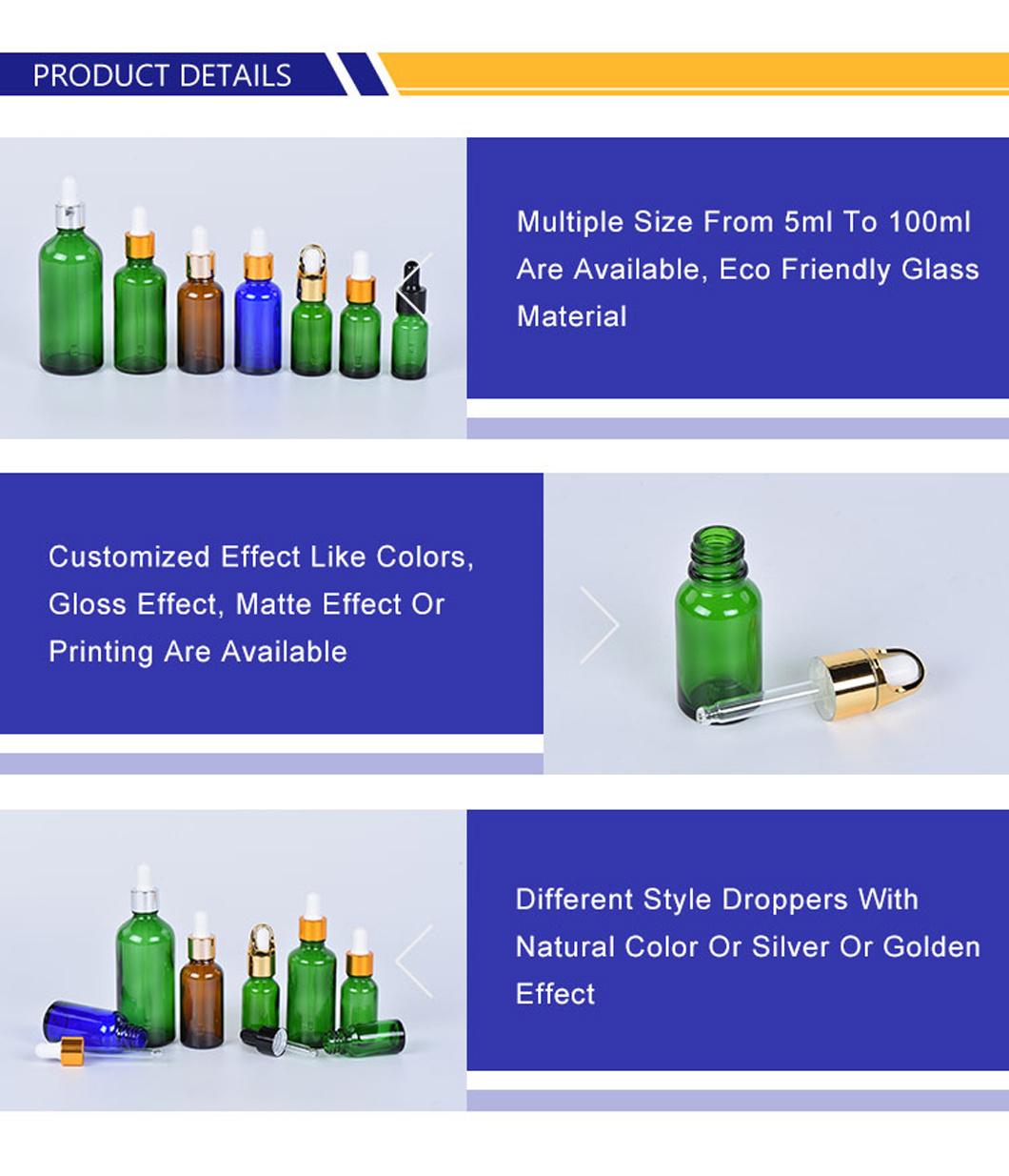 Hot Selling Skin Care Packaging Empty Clear Glass Dropper Bottle