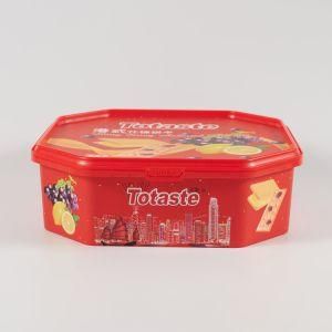 High Quality OEM/ODM in Mold Labeling Packaging Biscuits Container with Lid for Cracker Cookies Chocolate