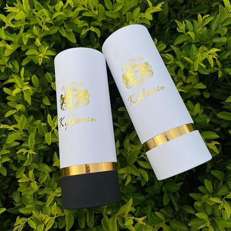 Firstsail Recycled Custom Cylinder Carboard Box Packing Cosmetic Beauty Shampoo Packaging Perfume Round Bottle Tube with EVA Foam Insert