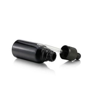 30ml Matt Black Glass Bottle with Childproof Dropper