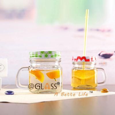 480ml Glass Mason Jar for Beverage Juice with Handle