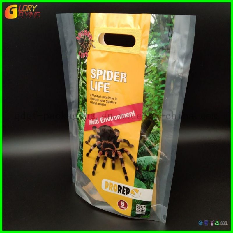 Custom Design Portable Plastic Handle Bag Biodegradable Packaging Bag for Lizard Litter/Snake Litter /Dog Litter /Pet Food Bags