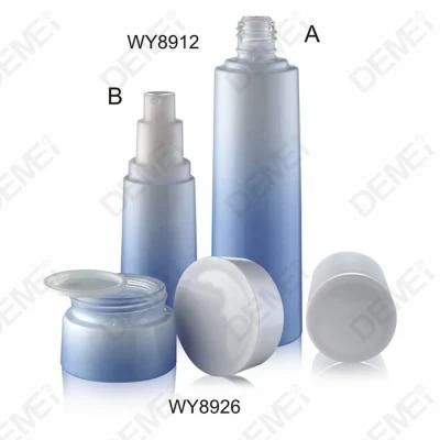Blue Color Stackable Glass Containers Spice Jars with Bamboo Lids for Skincare The Range Glass Jars