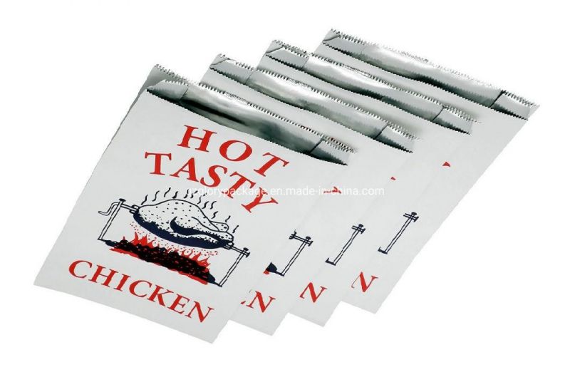 Food Packaging Aluminium Foil Lined Chicken Kebab Paper Bag