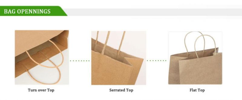 Eco-Friendly Custom Printing Shopping Bag Die Cut Handle Takeaway Kraft Bag