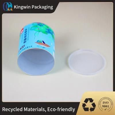Food-Grade Packaging Composite Tube Rigid Cardboard Cylinder Bio-Friendly Customized Powder Package Candy/Chocolate/Cookie Metal Lid Packaging